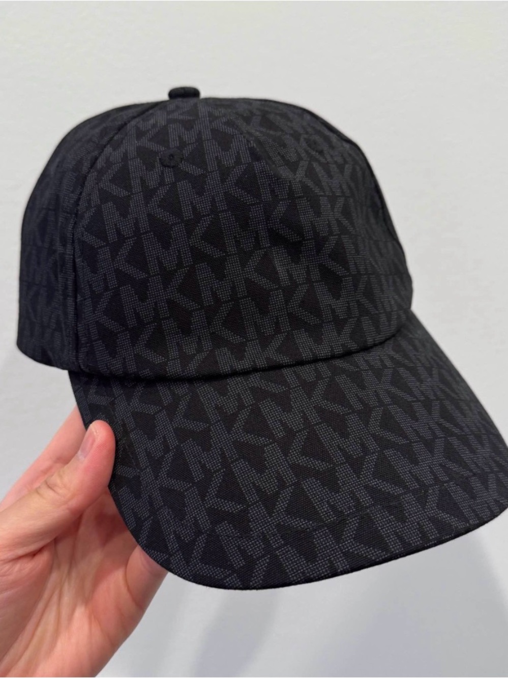 Michael Kors Black Tone-on-Tone MK Monogram Cap